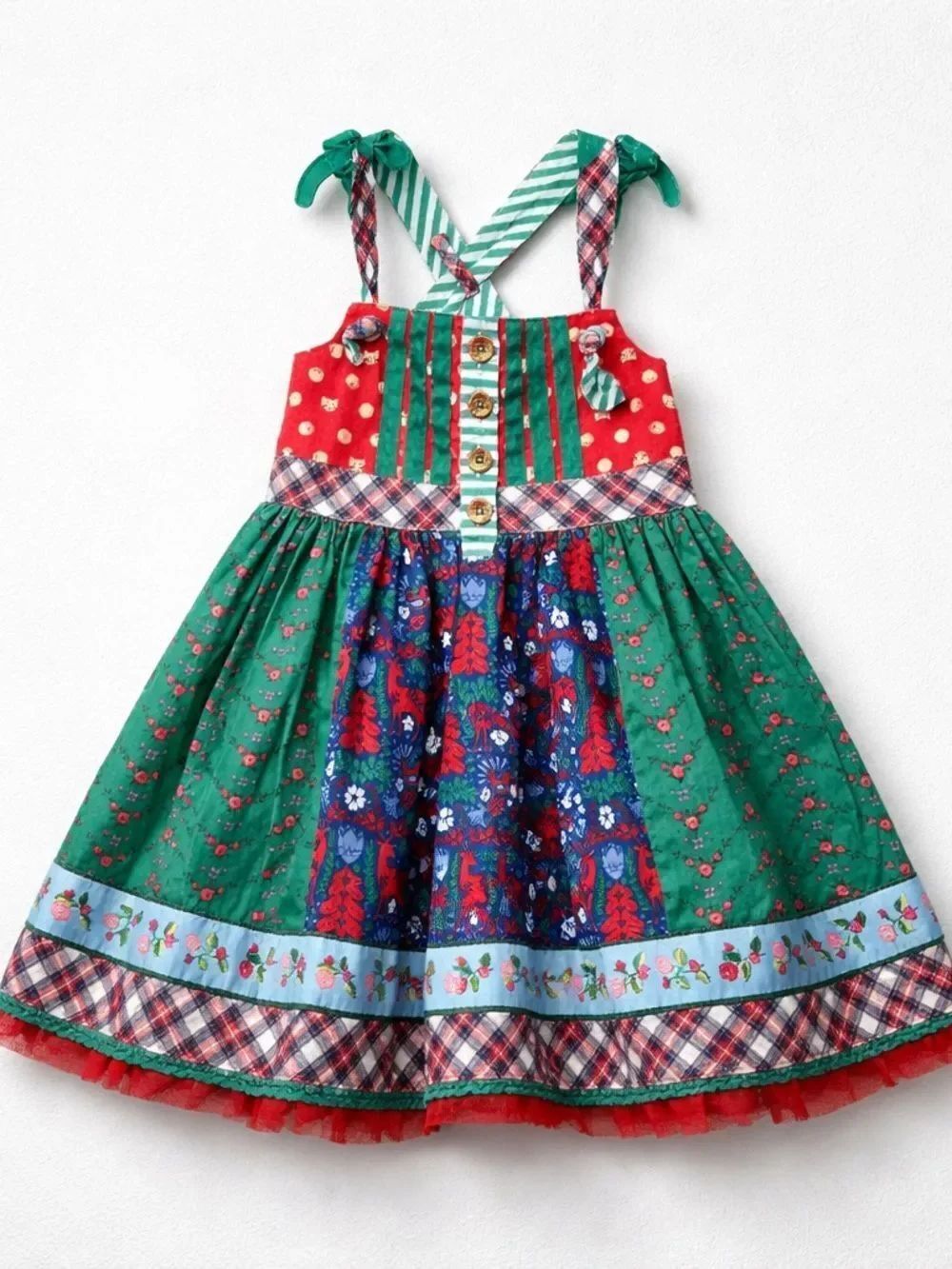 Matilda Jane Holly Days Patchwork knot dress size 4